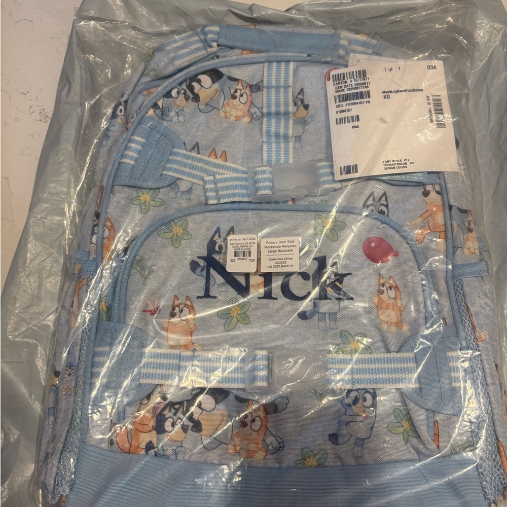 Pottery Barn Kids Blue Character Backpack